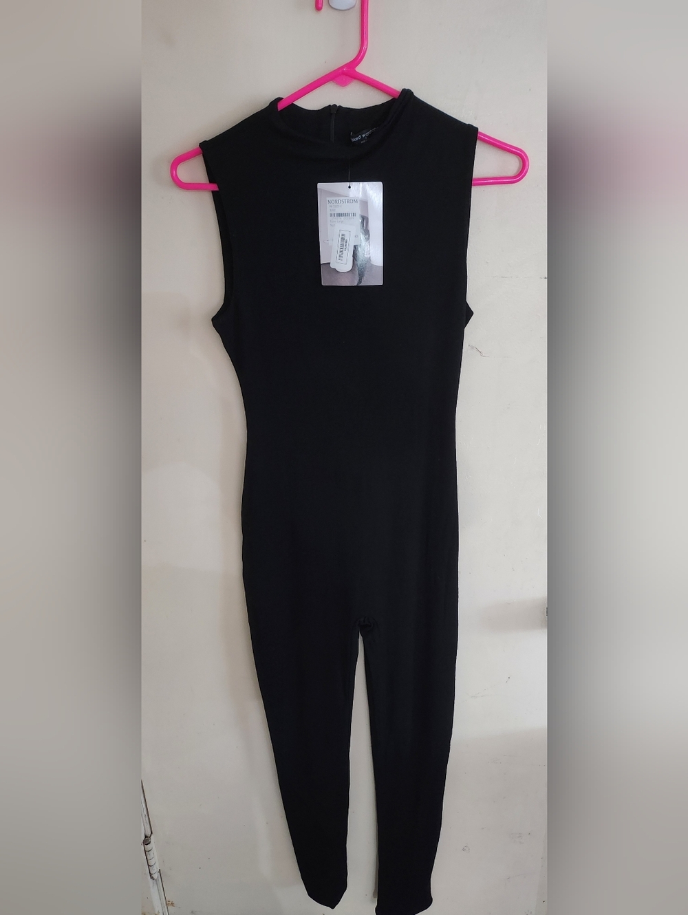 naked wardrobe Black Sleeveless Mock Neck Bodysuit Size: Large